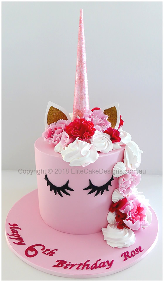 Pink Unicorn girls birthday cake 